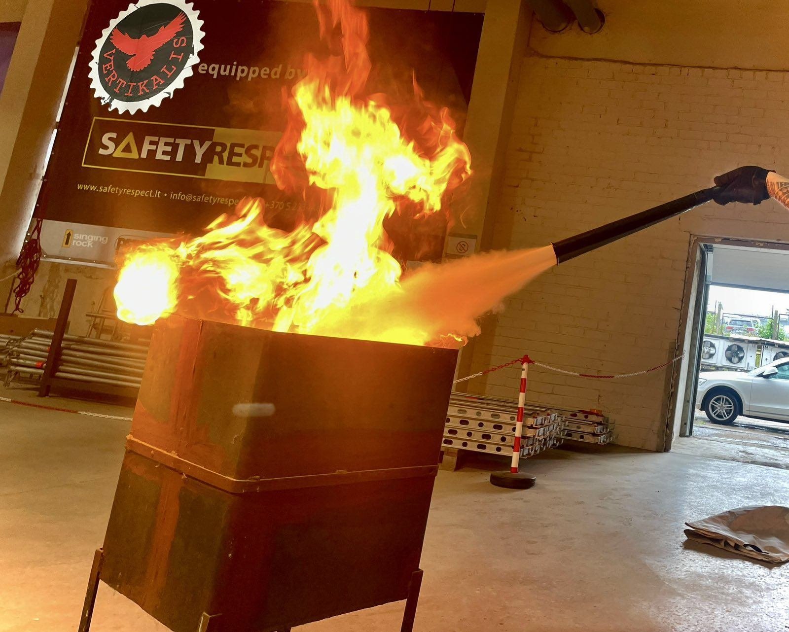 GWO Fire Awareness mokymai praktika